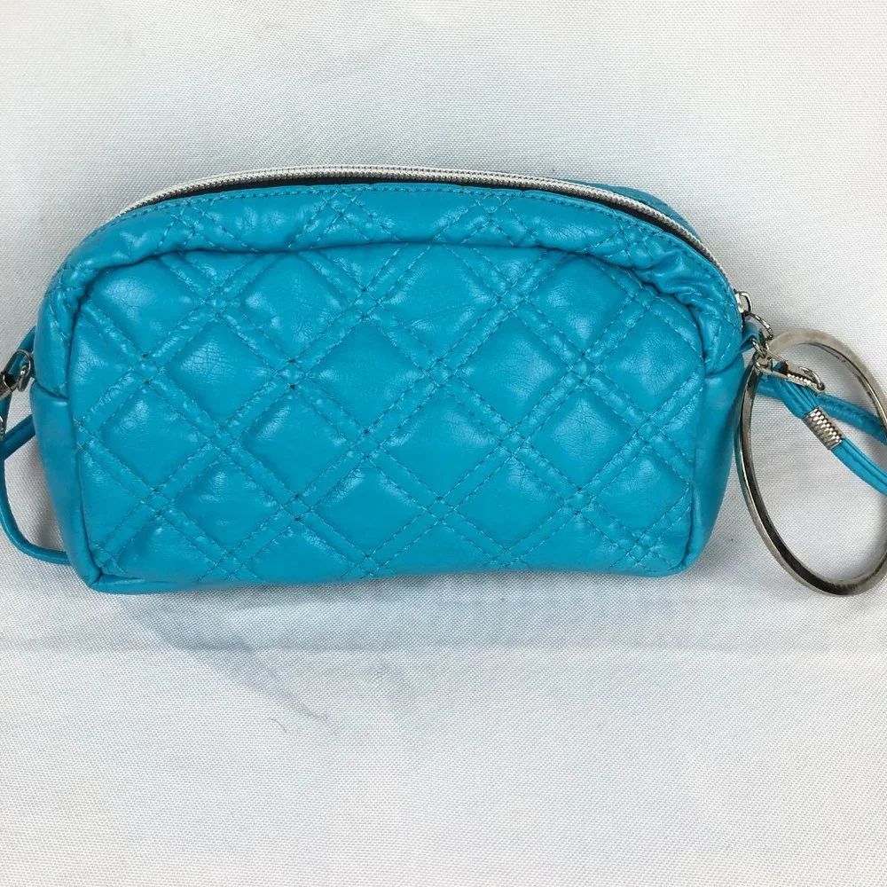 Far Nine Womens Turquoise Blue Quilted Mini Crossbody Bag
